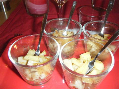 Verrines pommes boudins blancs apéritif de Noël