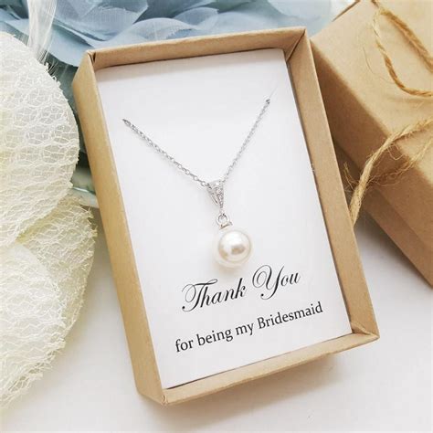 Elegant Pearl Dangle Bridesmaid Necklace Bridesmaid Necklace Gift