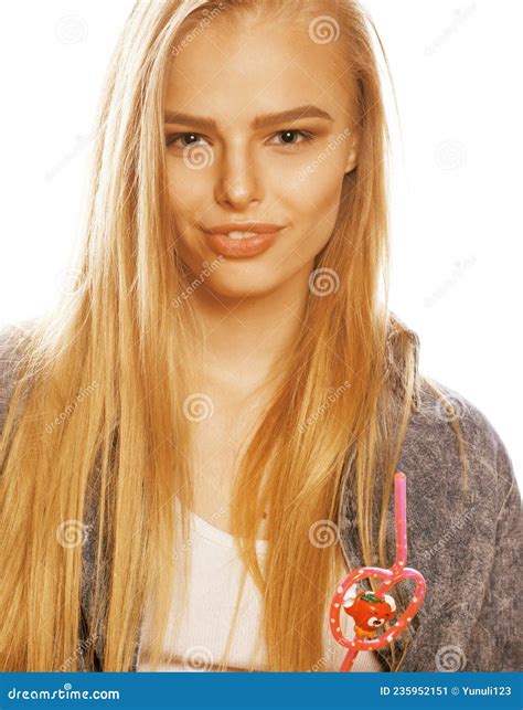 Young Blond Woman On White Backgroung Gesture Thumbs Up Isolated