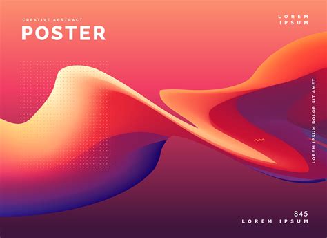 Trendy Colorful Abstract Wavy Poster Design Download Free Vector Art