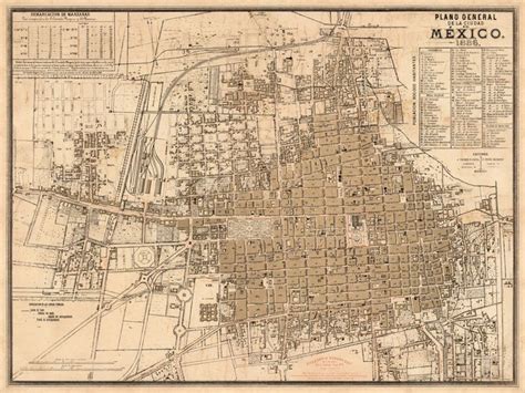 An Old Map Of The City Of Mexico