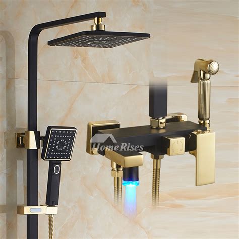 Unique tile, beautiful fixtures, and delightful accents enhance a shower, transforming an ordinary bathroom into a rejuvenating spa. Modern Shower Faucets Commercial Black White Brass Sidespray