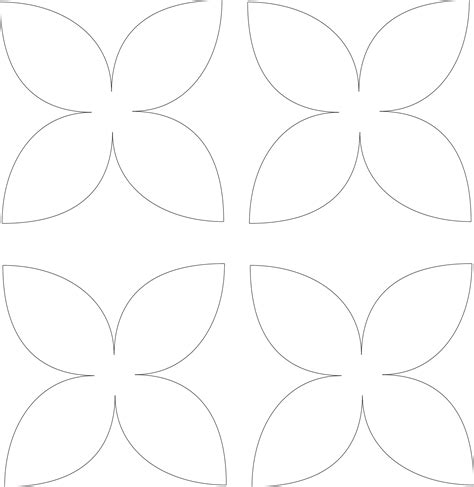 A flower petal template is very useful which can be apply for decorating different kinds of cards and gift boxes intended for special occasions. 4 Petal Piece Flower Template Free Download