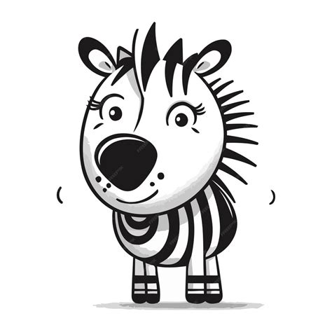 Słodka Postać Kreskówkowa Zebra Ilustracja Wektorowa Wyizolowana Na