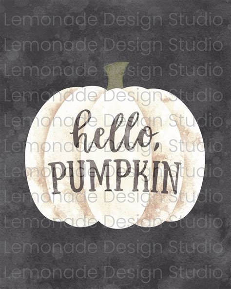 Hello Pumpkin Sign Printable Farmhouse Fall Decor Farmhouse Etsy