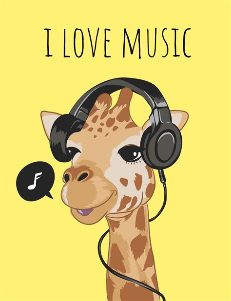 Select size to see the return policy for the item. cute giraffe on headphone cartoon illustration 669868 ...