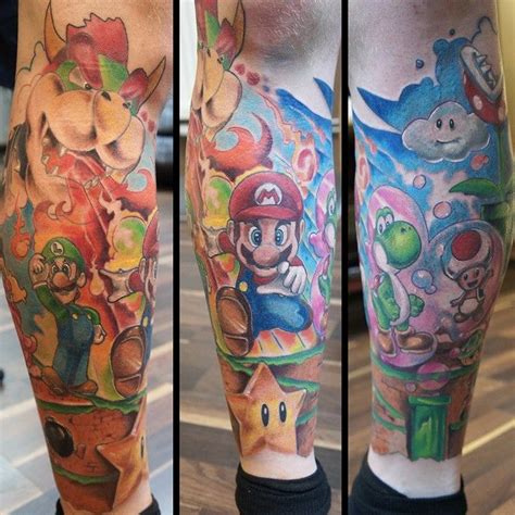 Gamerink On Instagram “awesome Mario Sleeve Courtesy Of Gatiz Tattoos