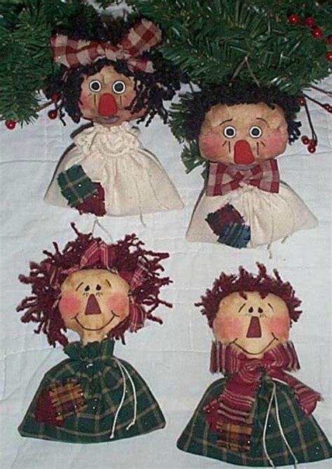 Raggedy Ornaments Sewing Pattern Primitive Ornies Sewing Etsy
