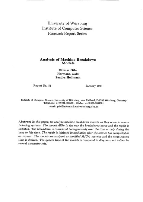 Think of an industry where multiple machines work together in a cycle to produce the final product. (PDF) Analysis of machine breakdown models