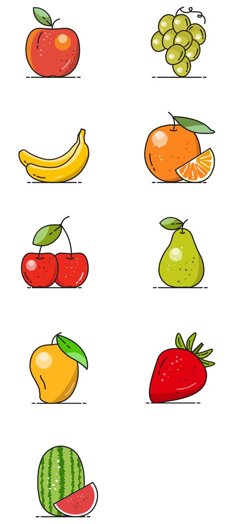 Vector Fruit Icons Graphicsfuel