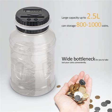 Large Digital Coin Counting Money Saving Box Jar Bank Lcd Display Coins