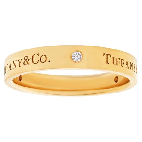 Tiffany And Co K Yellow Gold X Shape Round White Diamond Ring