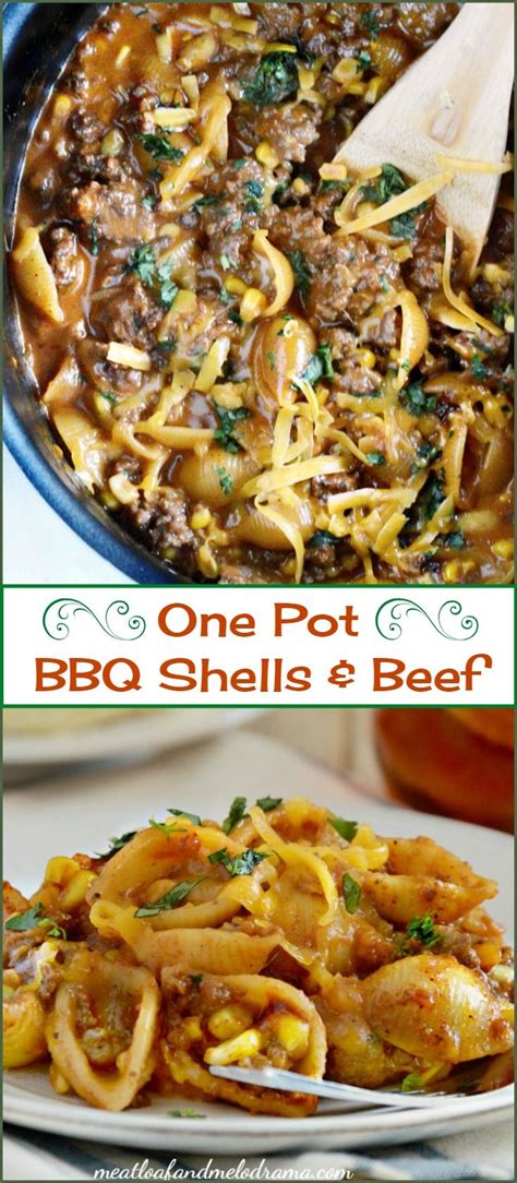 Made with a simple spice blend, shredded, and mixed with your favorite bbq sauce. One Pot Cheddar BBQ Shells and Beef | Recipe | Beef ...