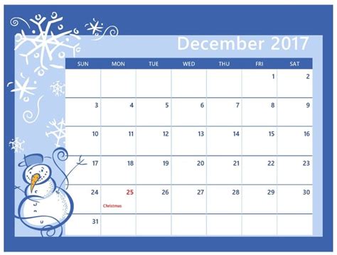December 2017 Free Printable Calendar Printable Blank Calendarorg