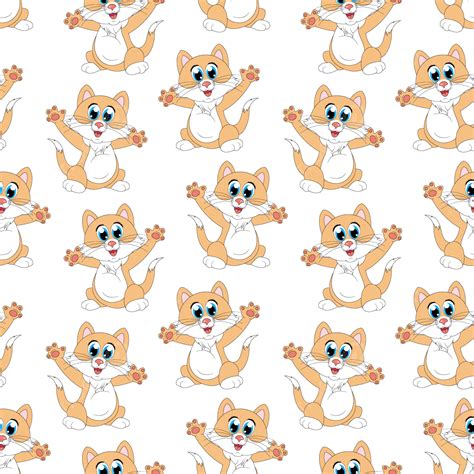 Cute Cat Animal Cartoon Seamless Pattern Background Pattern Abstract