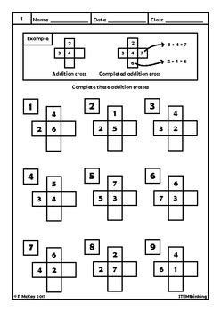 Some of the sections included in this worksheet are listed below: Addition Crosses Elementary School Math Puzzle Worksheets ...