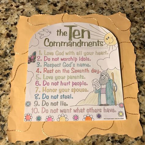 Ten Commandments Scroll Love Your Parents Ten Commandments Ten