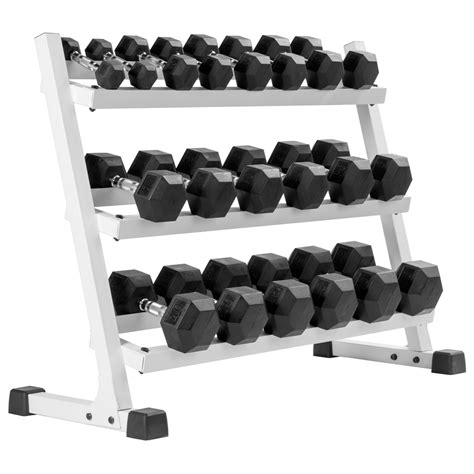 Having dumbbell sets is quintessential for your fitness regime. Heavy Duty Three Tier Dumbbell Rack With Angled Shelves ...