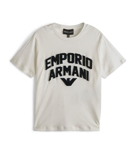 Emporio Armani Kids White Logo T Shirt 4 16 Years Harrods Uk