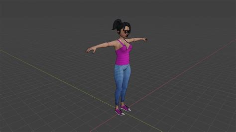 Female Cartoon Character Free Vr Ar Low Poly 3d Model Cgtrader