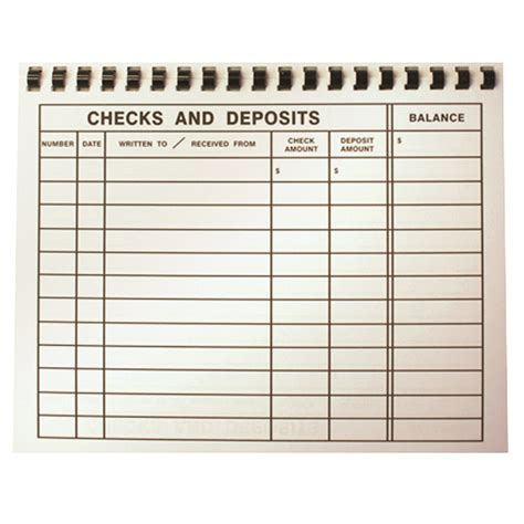 Large Printable Check Register