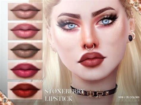 The Sims Resource Stoneberry Lipstick N118 By Praline Sims For The