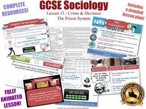 The Prison System GCSE SOCIOLOGY AQA WJEC EDUQAS CRIME DEVIANCE FREE LESSON