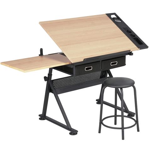 Yaheetech Adjustable Height Drawing Table Drafting Table Artist