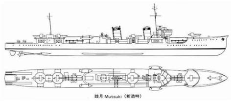 Ijn Mutsuki Class Destroyer Imperial Japanese Navy Blueprints Wwii
