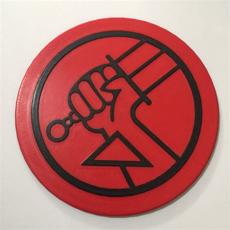 3d Printed Hellboy Bprd Logo Coaster Etsy Logo Coasters Prints