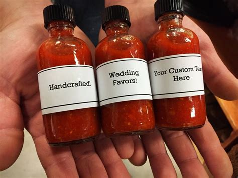 100 Custom Wedding Hot Sauce Favors Bandps Cherry Bomb Etsy