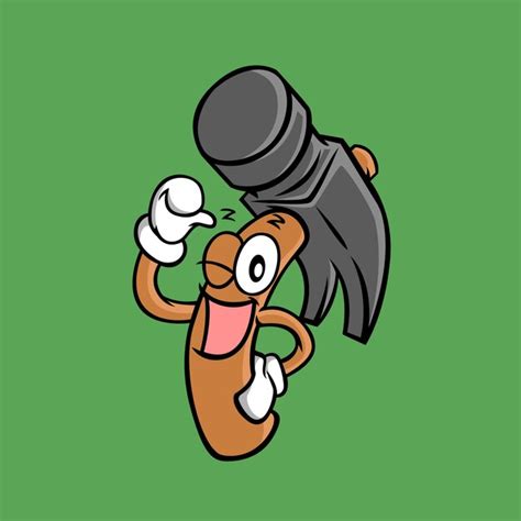 Premium Vector Happy Cartoon Hammer Mascot