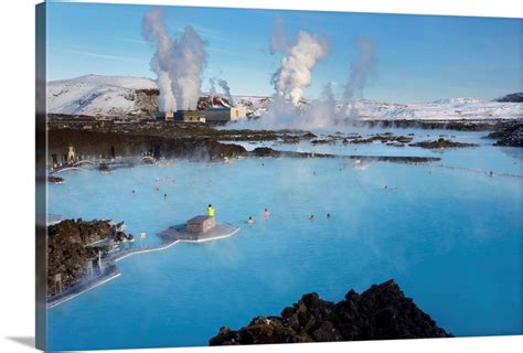 People Relaxing In Blue Lagoon Geothermal Spa Reykjanes