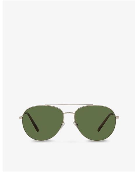 Oliver Peoples Ov1286s Airdale Aviator Frame Metal Sunglasses In Gold