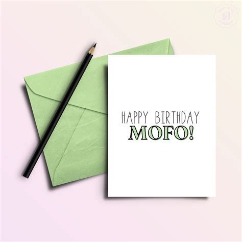 Happy Birthday Mofo Birthday Card Etsy