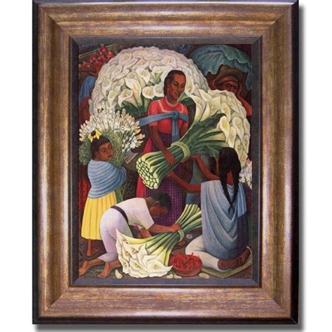 Diego Rivera Flower Vendor Framed Canvas Art Free Shipping Today 14118589