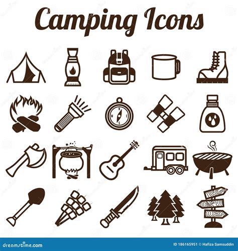 Colecci N De Iconos De Camping Dise O Decorativo De Ilustraci N