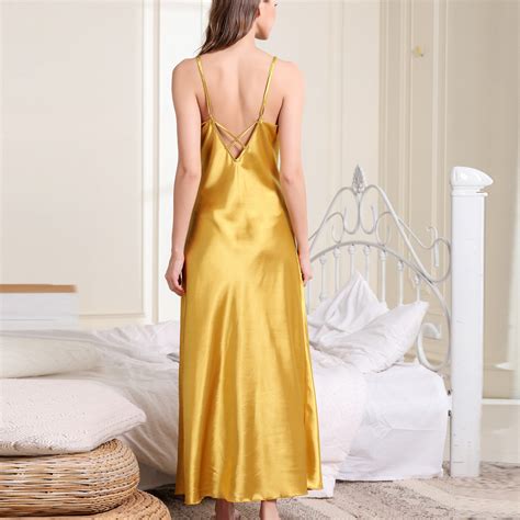 Hot Satin Silk Women Sleepwear Nightdress Lingerie Night Dress Loose