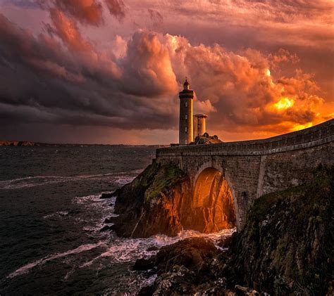 Lighthouse Sunset Hd Wallpaper Peakpx