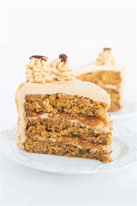 Carrot Cake With Caramel Frosting Cookie Dough And Oven Mitt