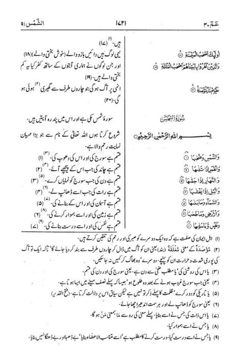Surah Ash Shams With Urdu Translation