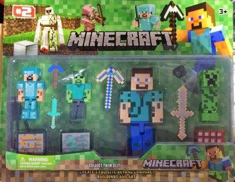 Pack 1 Minecraft 5 Personagens Uillager Enderman Zombies Esteue With