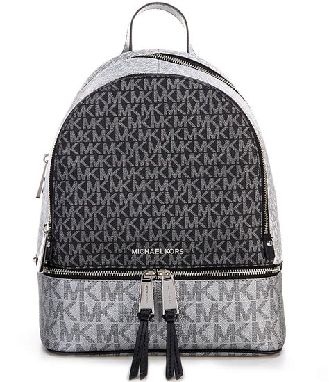 Michael Kors Rhea Signature Logo Colorblock Zip Medium Backpack Dillards