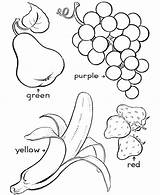 Fruits Coloring Fruit Preschool Printable Purple Various Type Vegetable Vegetables Colouring Sheets Chart sketch template