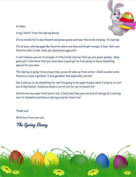 Get A Free Personalized Letter From The Easter Bunny Macaroni Kid Tacoma