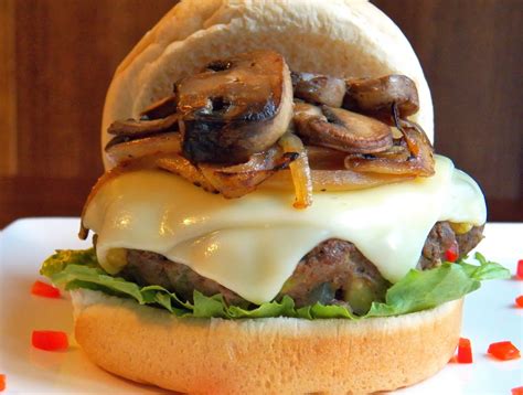 Beef And Veggie Burger With Caramelized Onions And