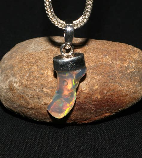 Natural Opal Necklace 925 Sterling Silver Raw Opal Pendant Etsy