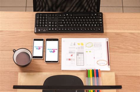 Just add your own custom design inside free wooden vintage laptop mockup psd for your laptop design presentation. Office workspace Table free PSD mockup | Download Mockup