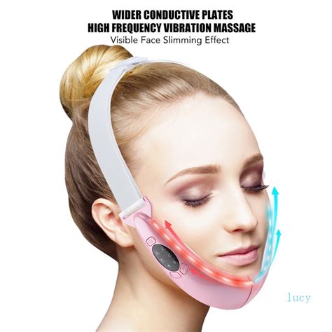 lucyshiu facial lifting device led photon therapy facial slimming vibration massager double chin
