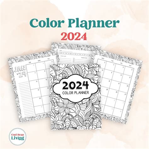 Adult Calendar Coloring Pages Etsy